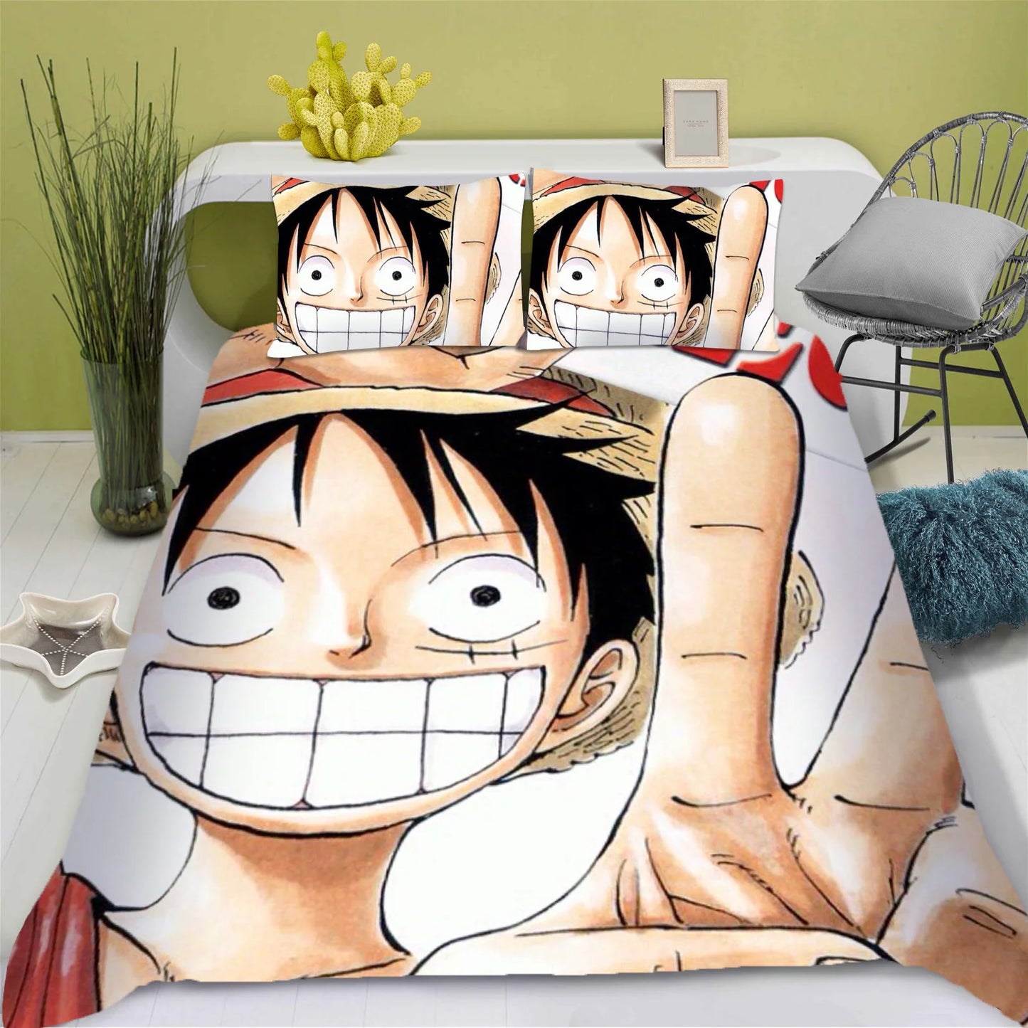 Komplet pościeli One Piece - Gigantyczny portret uśmiechniętego Monkey D. Luffy’ego