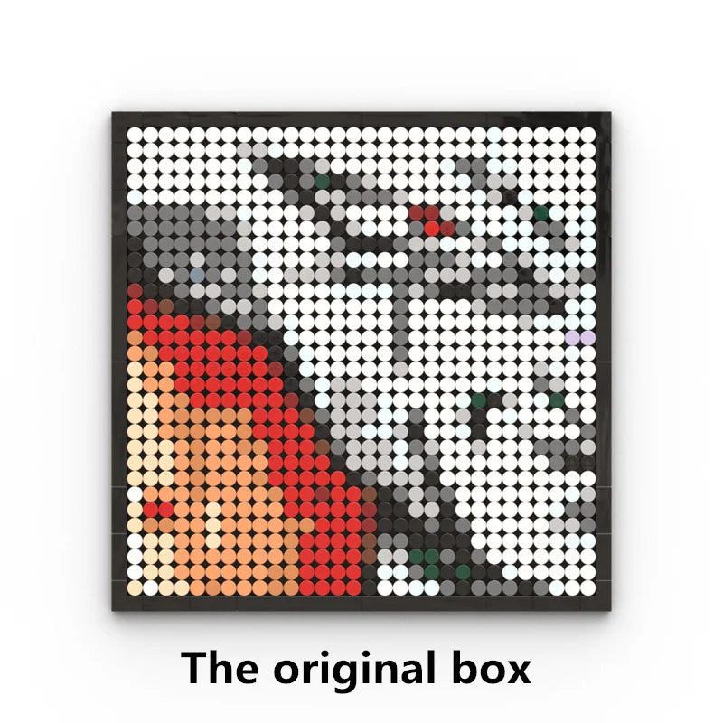 One Piece-mosaiktavla i pixelkonst – Porträtt av Roronoa Zoro (klossar)