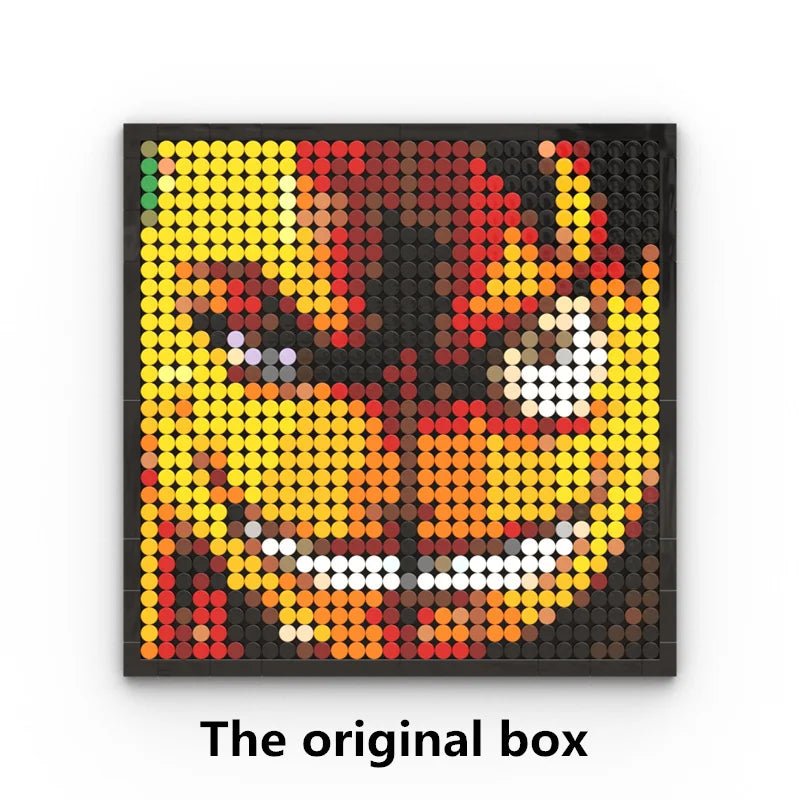 One Piece-mosaiktavla i pixelkonst – Porträtt av Roronoa Zoro (klossar)