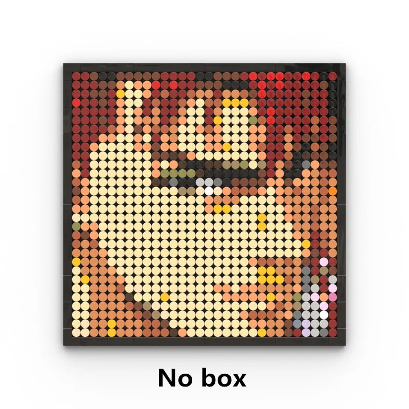 One Piece-mosaiktavla i pixelkonst – Porträtt av Roronoa Zoro (klossar)