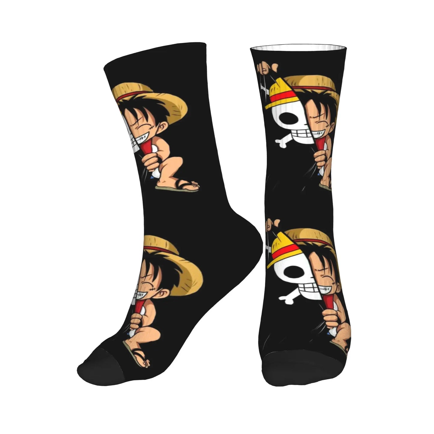 One Piece Socks - Black & Red Luffy