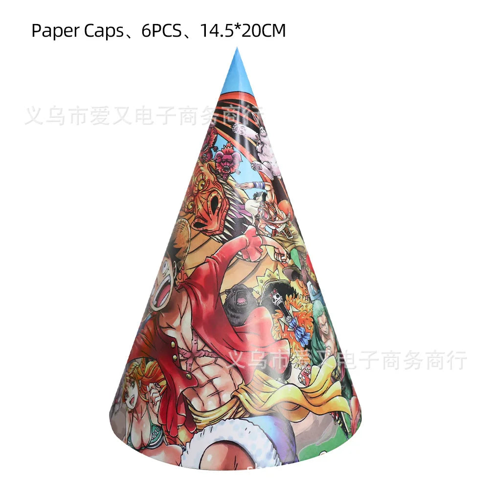 One Piece Party Hat - Children's Birthday Accessory (Cone-Shaped)