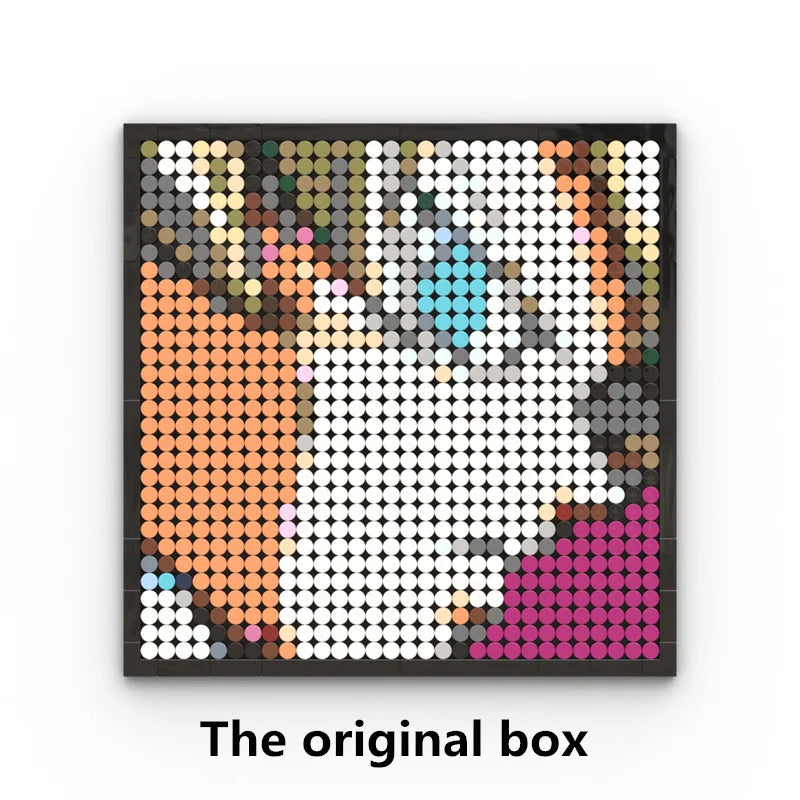One Piece-mosaiktavla i pixelkonst – Porträtt av Roronoa Zoro (klossar)