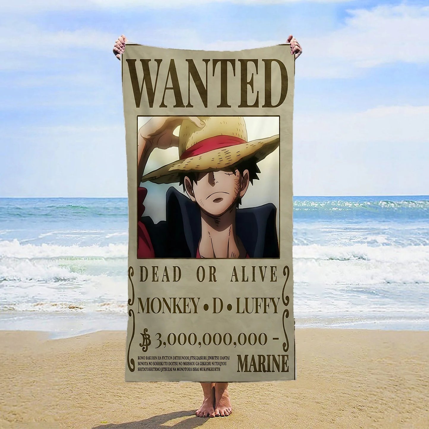 One Piece Beach Towel - Classic Wanted Luffy (New World)