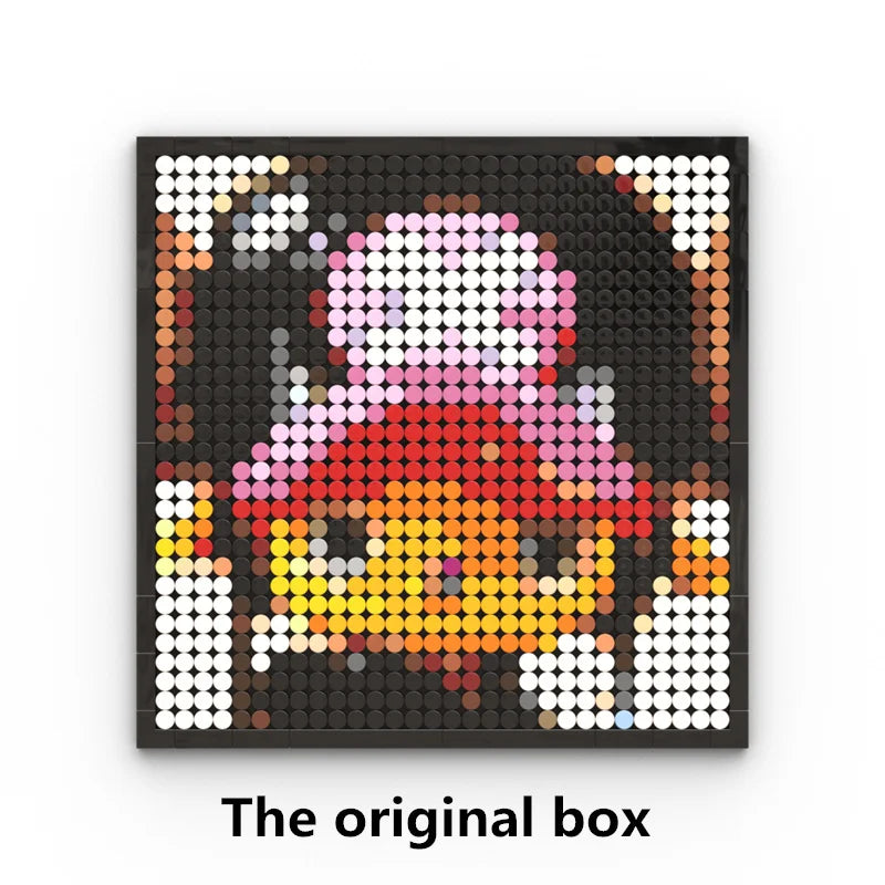 One Piece-mosaiktavla i pixelkonst – Porträtt av Roronoa Zoro (klossar)