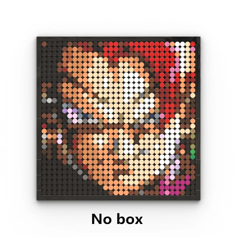 One Piece-mosaiktavla i pixelkonst – Porträtt av Roronoa Zoro (klossar)