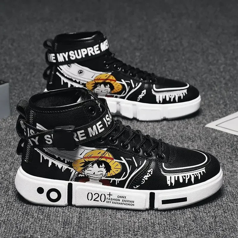 Buty sportowe One Piece – czarny streetwear z Luffym