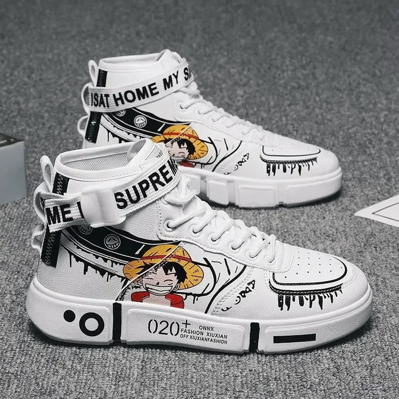 One Piece-sneakers – Luffy streetwear vit