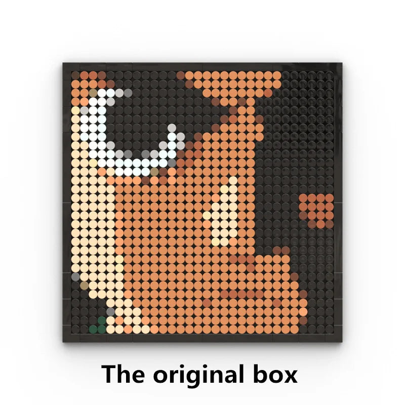 One Piece-mosaiktavla i pixelkonst – Porträtt av Roronoa Zoro (klossar)