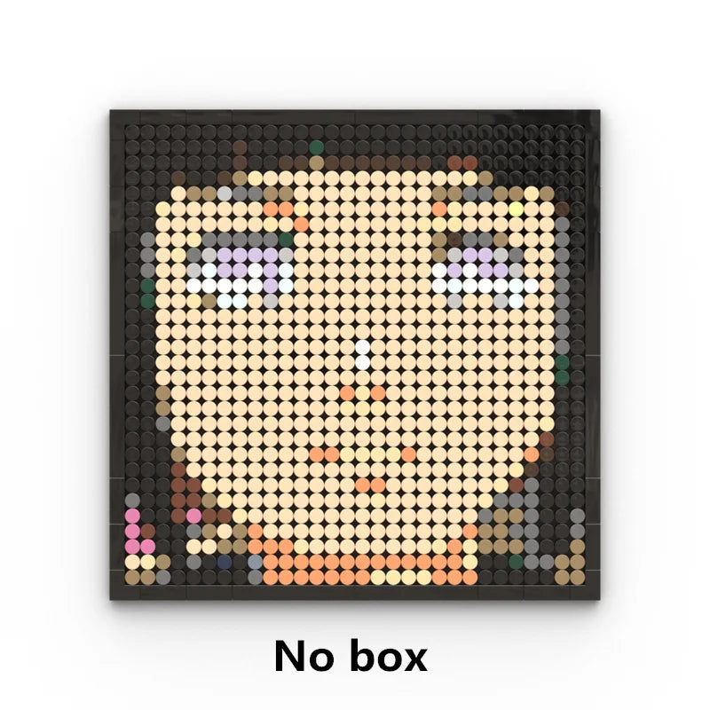 One Piece-mosaiktavla i pixelkonst – Porträtt av Roronoa Zoro (klossar)
