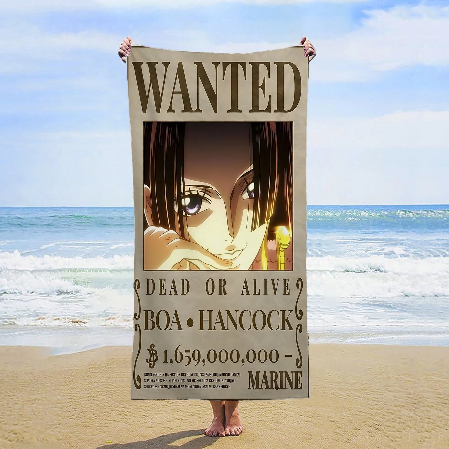 One Piece Beach Towel - Wanted Boa Hancock (Pirate Empress)