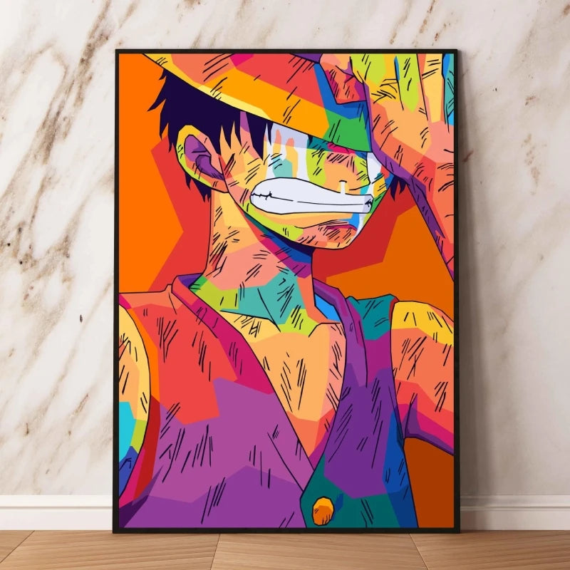 Obraz pop-art One Piece – Monkey D. Luffy w profilu bojowym