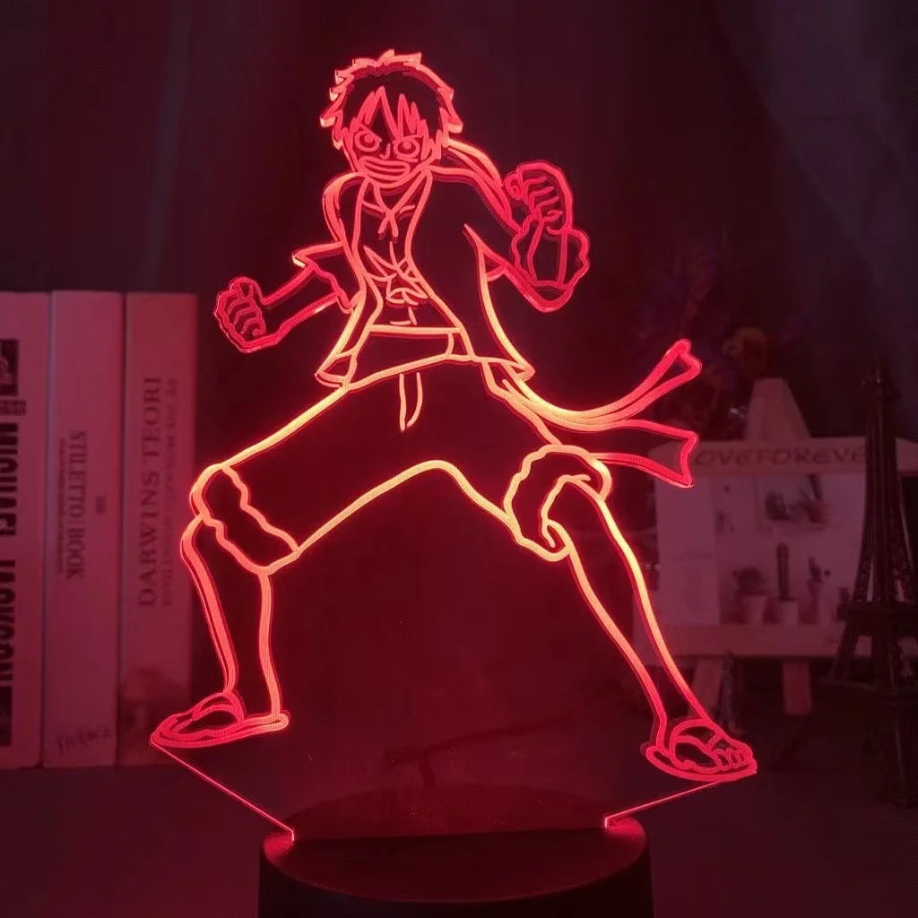 One Piece LED Night Light - Monkey D. Luffy Action (Red)