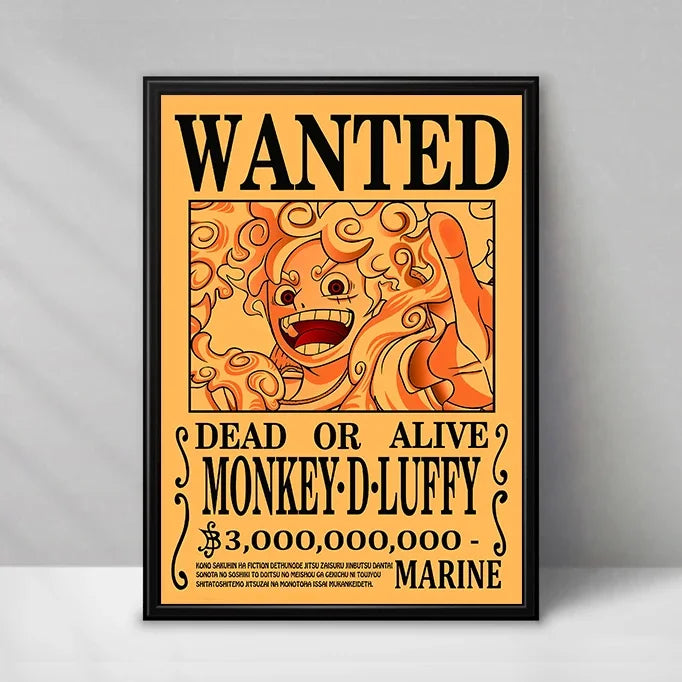 One Piece Wanted-affisch – Monkey D. Luffy (Klassisk vintage)