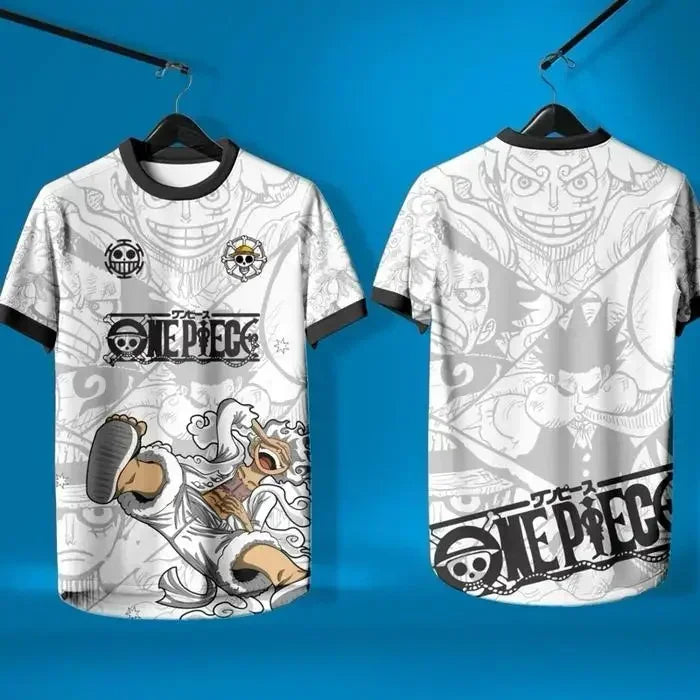 One Piece football jersey – Black-and-white manga motif (jersey style)