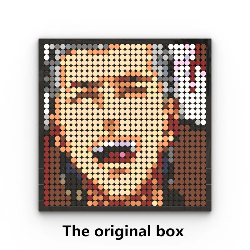 One Piece-mosaiktavla i pixelkonst – Porträtt av Roronoa Zoro (klossar)