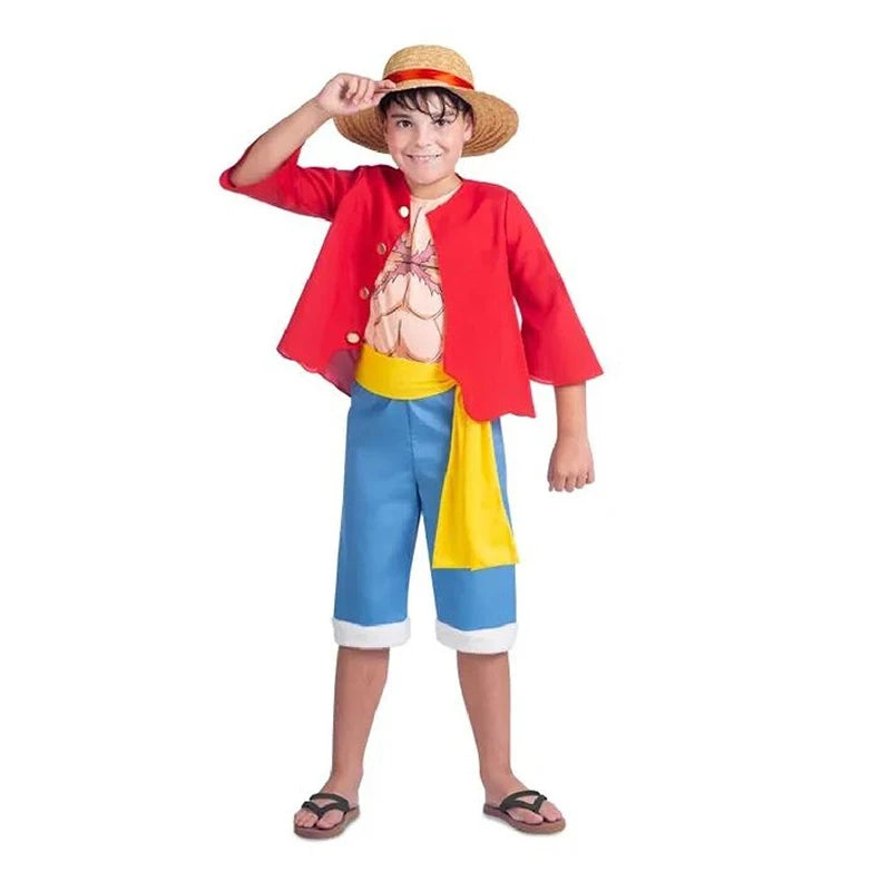 One Piece Costume - Monkey D. Luffy Children's Outfit (With Hat)