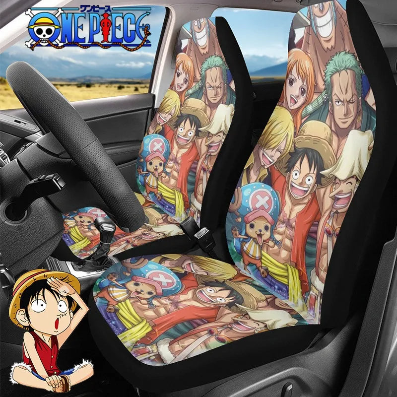 Zestaw 2 pokrowców na siedzenia One Piece – Cała załoga (design HD)