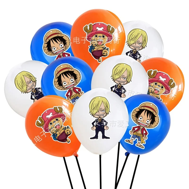 One Piece-ballongbukett – porträtt av besättningen (blandade färger)