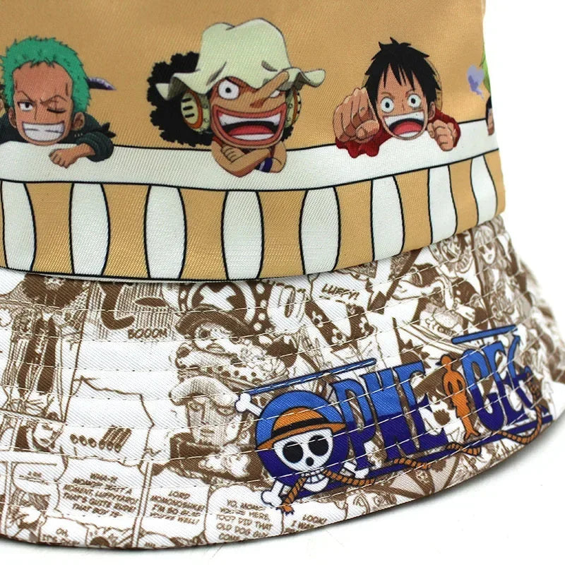 Kapelusz bucket hat One Piece - Nadruk na całej powierzchni z załogą Mugiwara