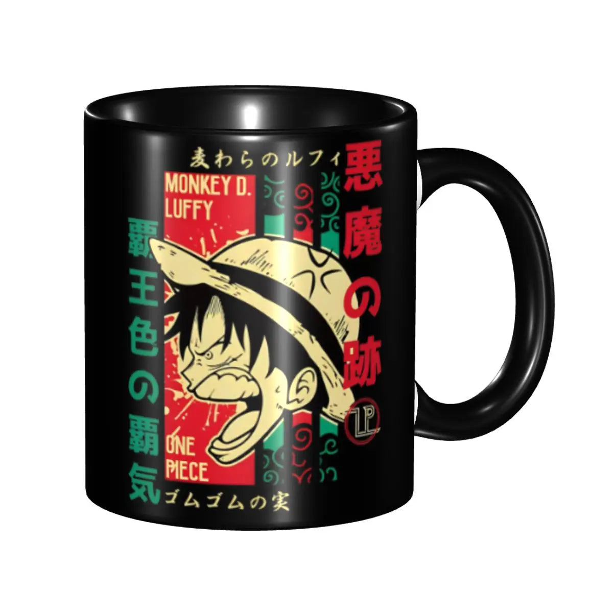 One Piece Mug - Wanted Luffy & Calligraphy
