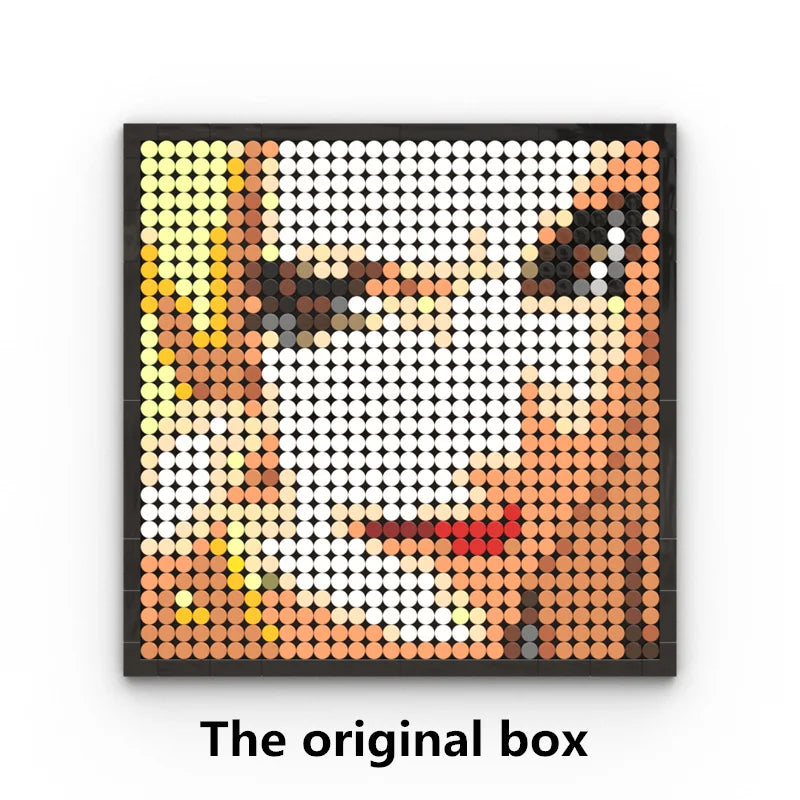 One Piece-mosaiktavla i pixelkonst – Porträtt av Roronoa Zoro (klossar)