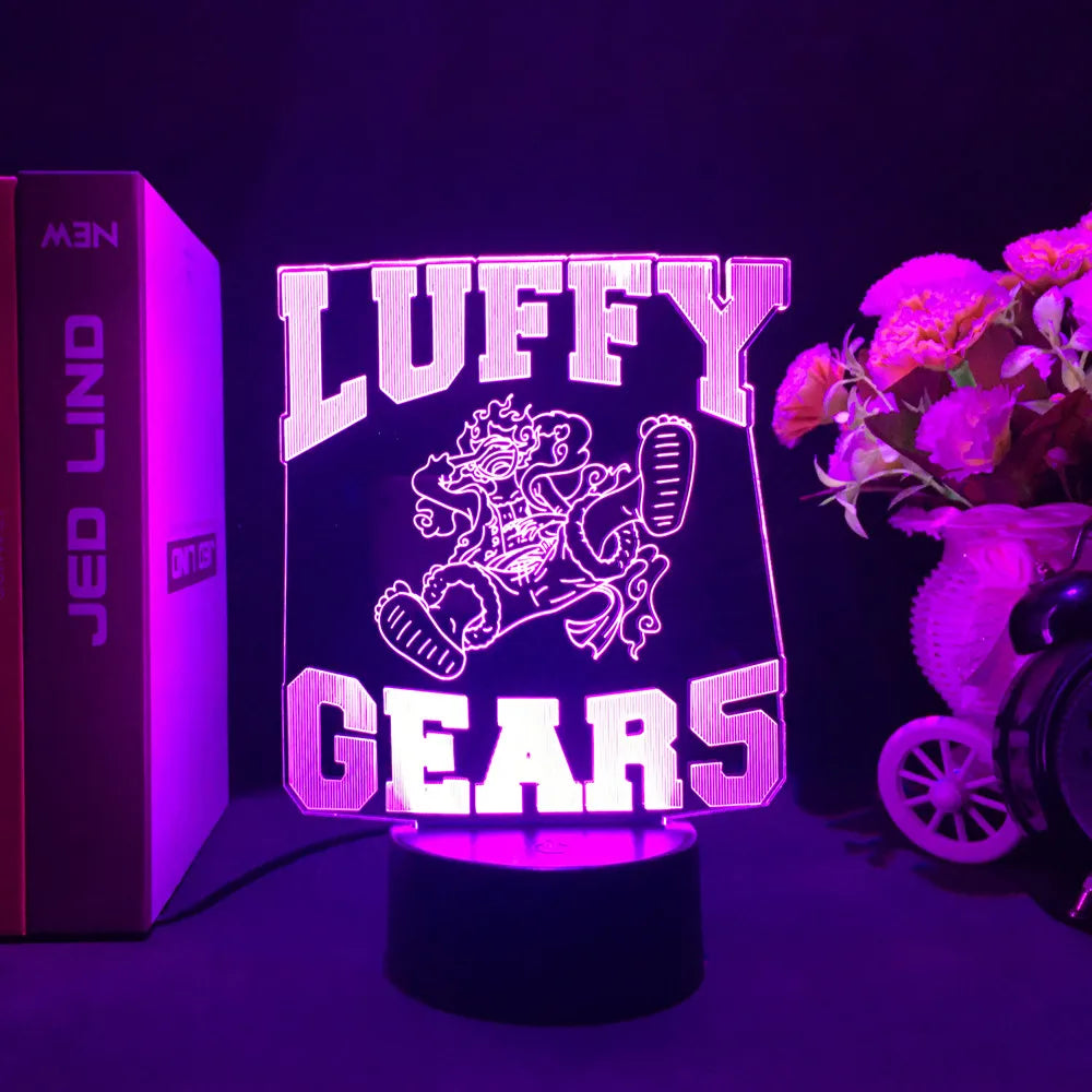 One Piece LED-nattlampa – Luffy Gear 5-förvandling (lila)