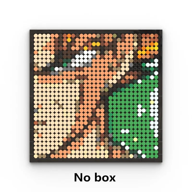 One Piece-mosaiktavla i pixelkonst – Porträtt av Roronoa Zoro (klossar)