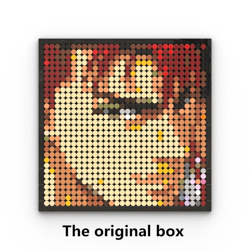 One Piece-mosaiktavla i pixelkonst – Porträtt av Roronoa Zoro (klossar)