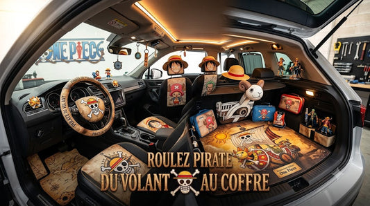 Accessoires Voiture One Piece : Roulez Pirate du Volant au Coffre
