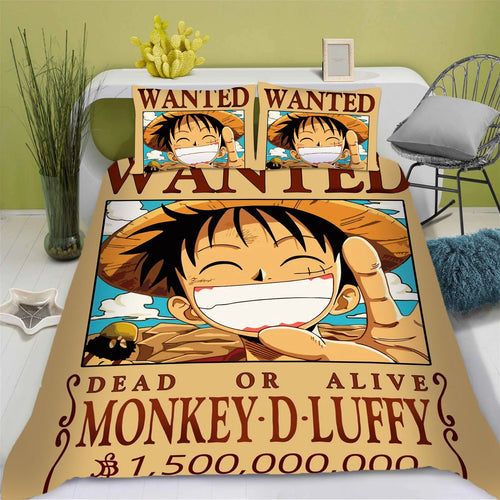 Komplet pościeli One Piece - Wanted Monkey D. Luffy (1,5 miliarda)