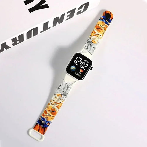 One Piece-klocka – vit rem med Luffy-illustration