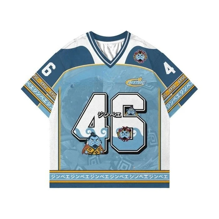 One Piece-sporttröja med Jinbe – blå sportjersey