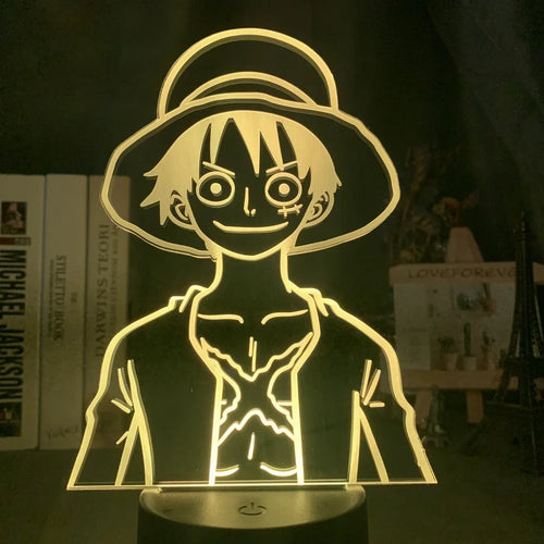 One Piece LED Night Light - Monkey D. Luffy Portrait (Yellow)
