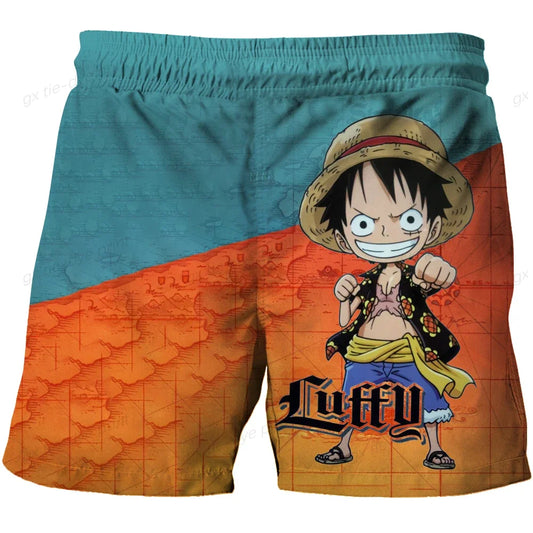 Jednoczęściowe kąpielówki One Piece – wzór Monkey D. Luffy „Zachód słońca” (styl Harajuku)