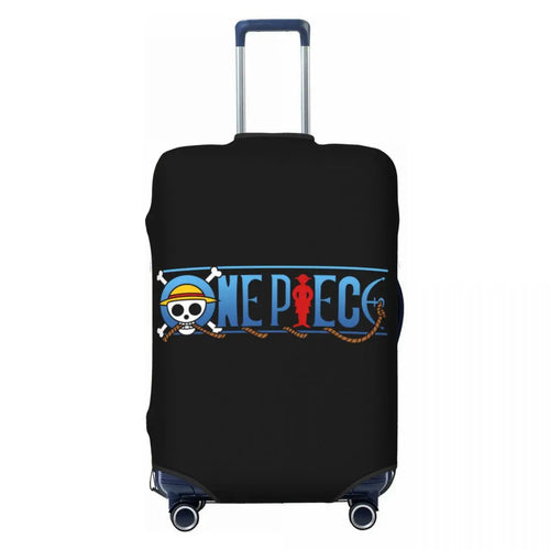 Pokrowiec na walizkę One Piece – Oficjalne logo typograficzne (czarne tło)