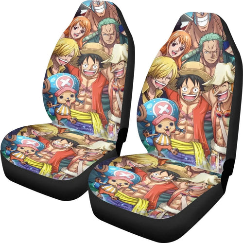 Zestaw 2 pokrowców na siedzenia One Piece – Cała załoga (design HD)