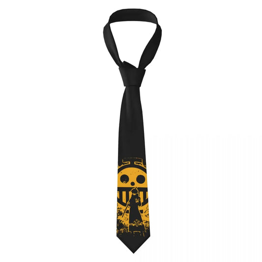 Krawat One Piece – Złoty emblemat piracki