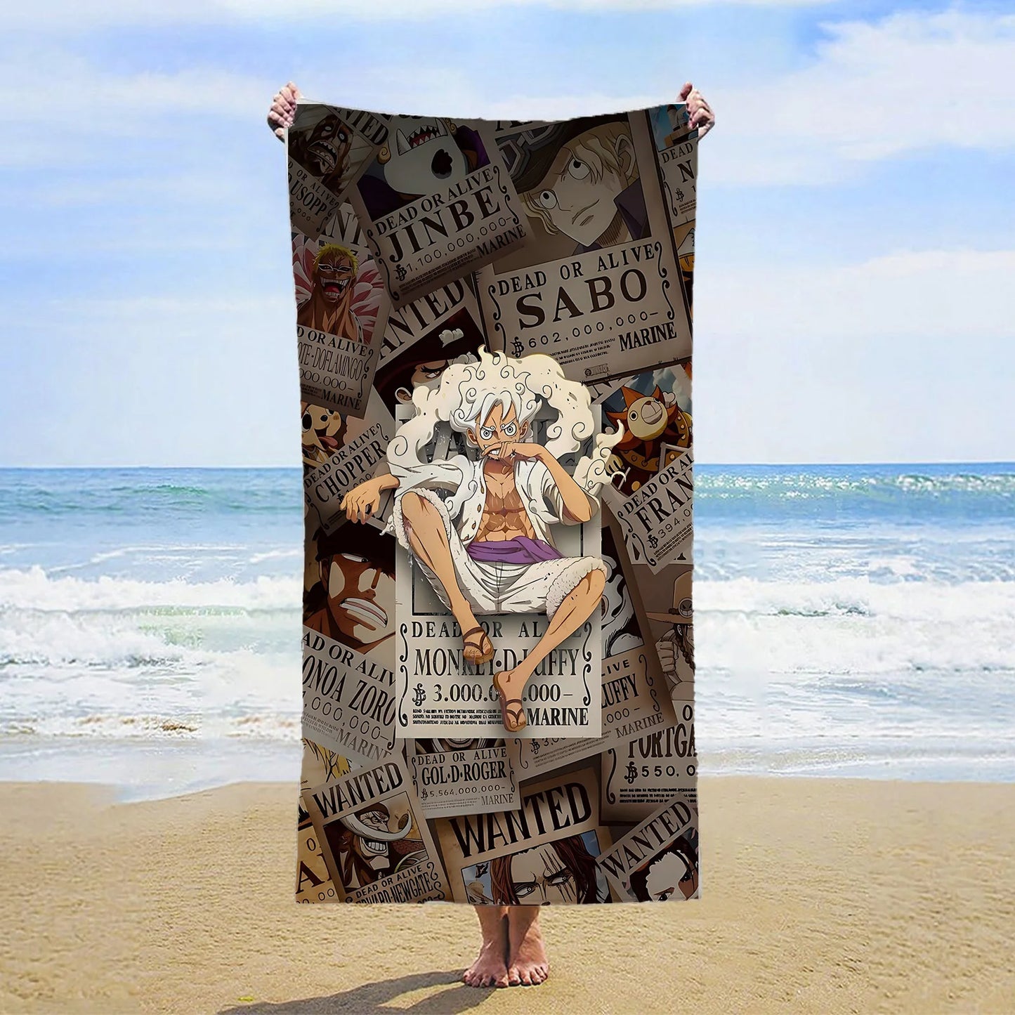 One Piece Beach Towel - Wanted Tony Tony Chopper (Cotton Candy)