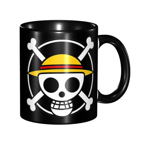 One Piece Mug – Classic Jolly Roger on Black Background