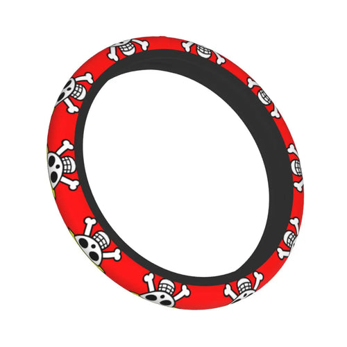 One Piece Steering Wheel Cover – Red Pirate Pattern