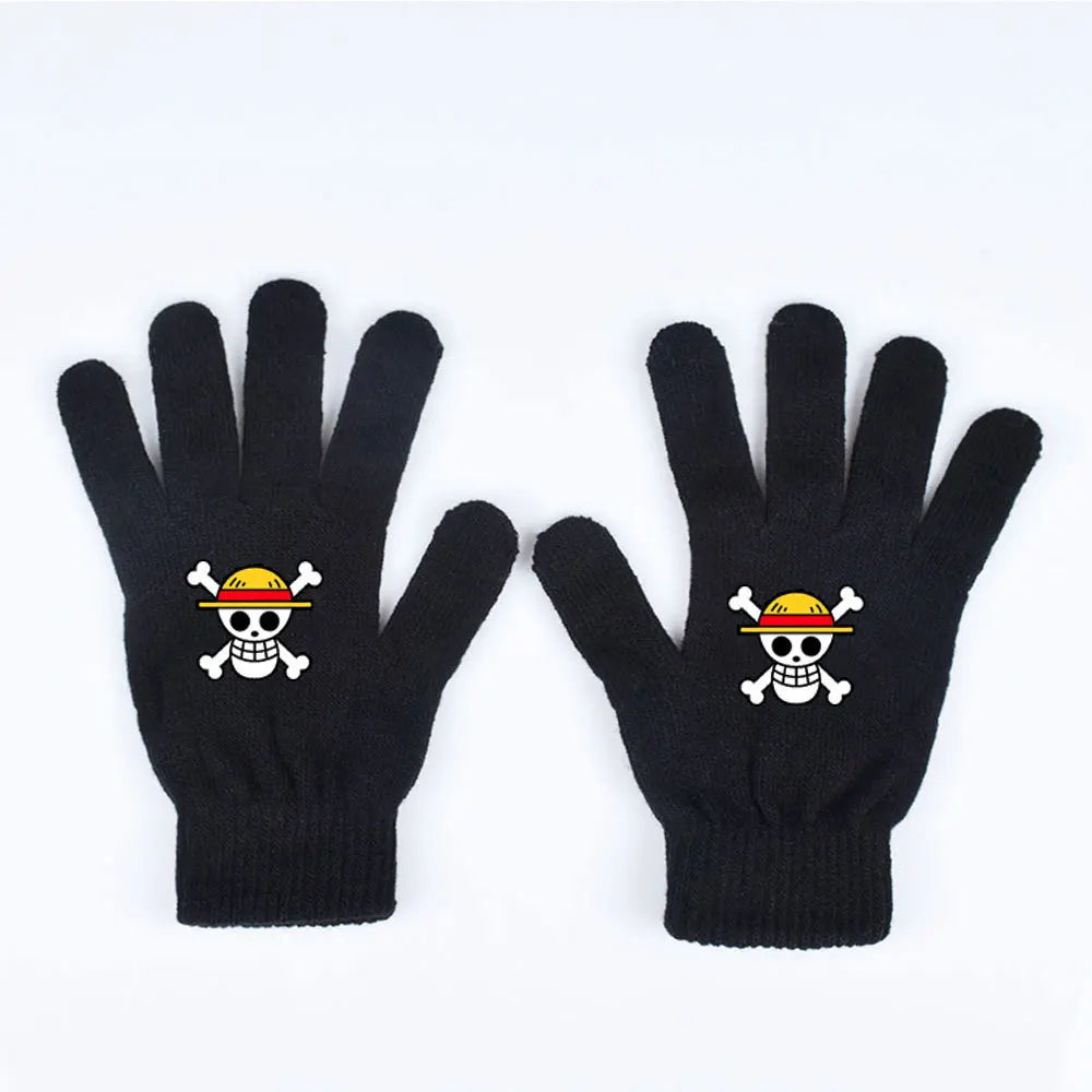 One Piece-handskar – Luffy med stråhatt och piratskalle