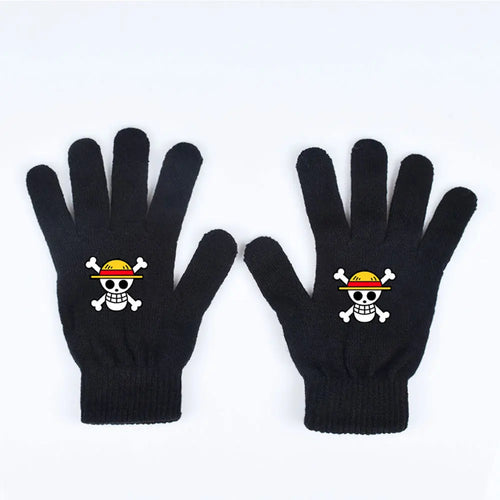 One Piece-handskar – Luffy med stråhatt och piratskalle