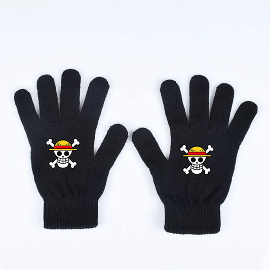 One Piece-handskar – Luffy med stråhatt och piratskalle