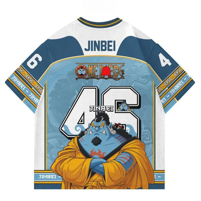 One Piece-sporttröja med Jinbe – blå sportjersey