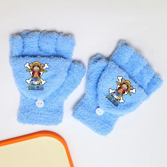 One Piece Gloves – Blue Luffy Illustration