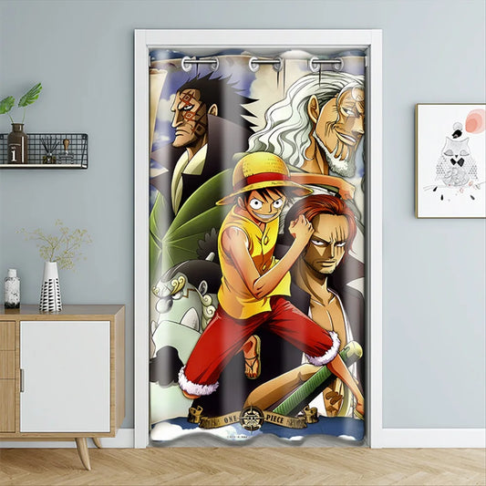Panel drzwiowy One Piece – trio Luffy, Zoro i Sanji (pionowy styl)