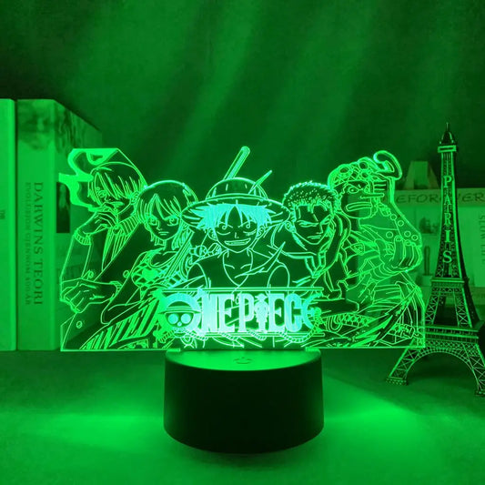 One Piece LED Night Light - Heart Pirates Crew Logo (Blue)