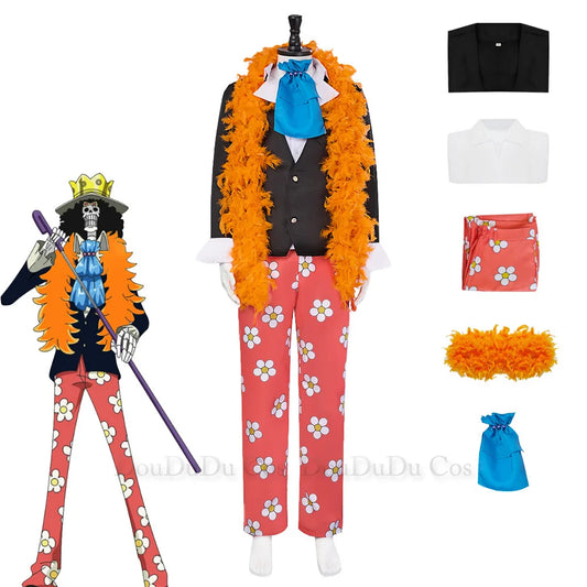 One Piece-cosplaydräkt - Brook ”Soul King”-dräkt med tillbehör