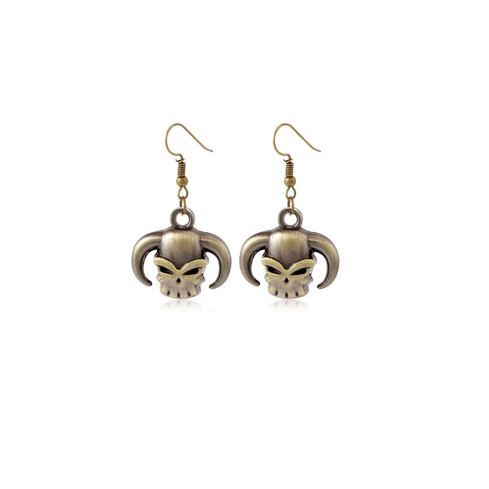 One Piece Earrings - Ace Skull (Hat & Beads)